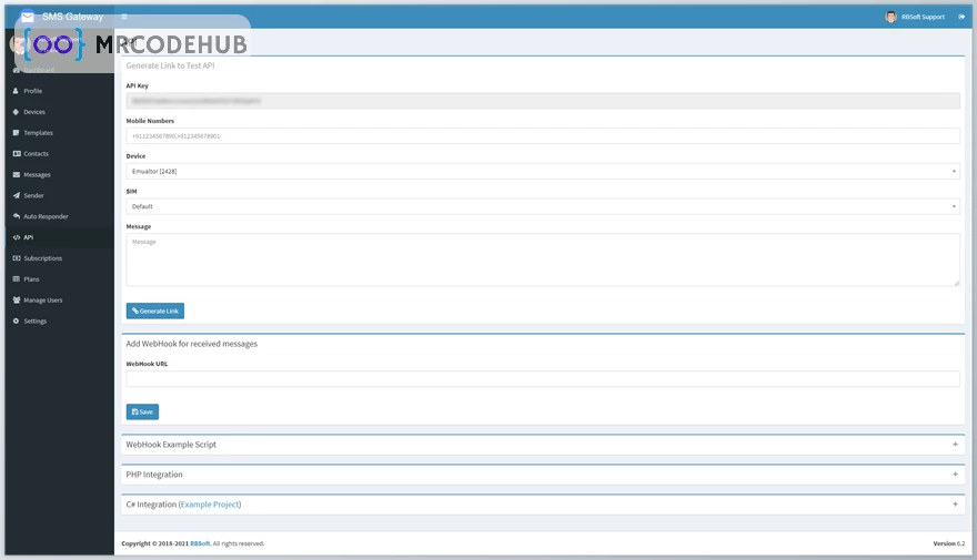 SMS Gateway by RBSoft Script