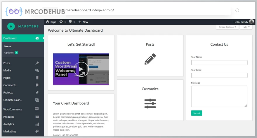 Ultimate Dashboard Pro (Custom WordPress Dashboard Plugin)