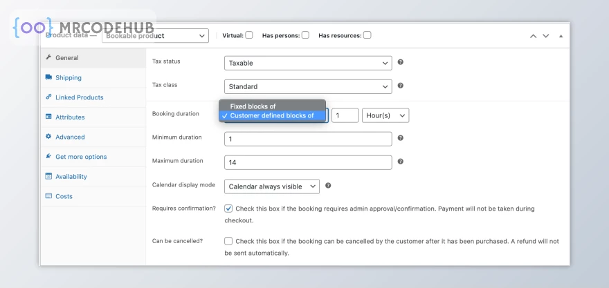 WooCommerce Bookings