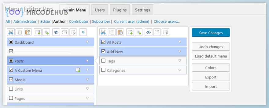 WordPress Admin Menu Editor Pro