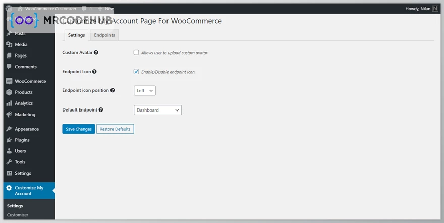 Customize My Account for WooCommerce