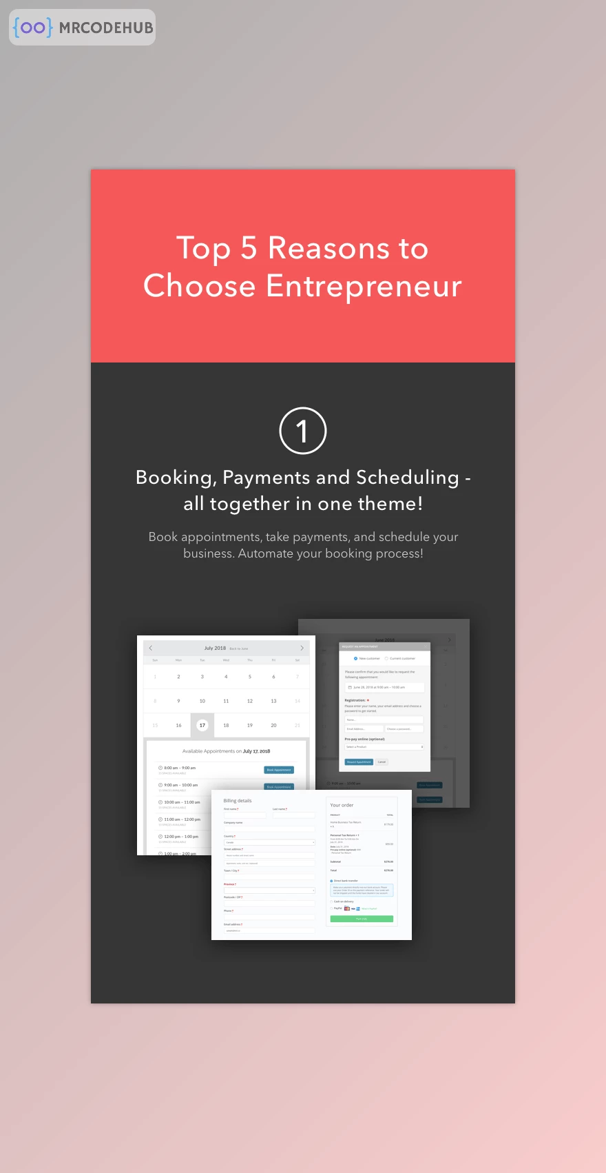 Entrepreneur Booking WordPress Theme