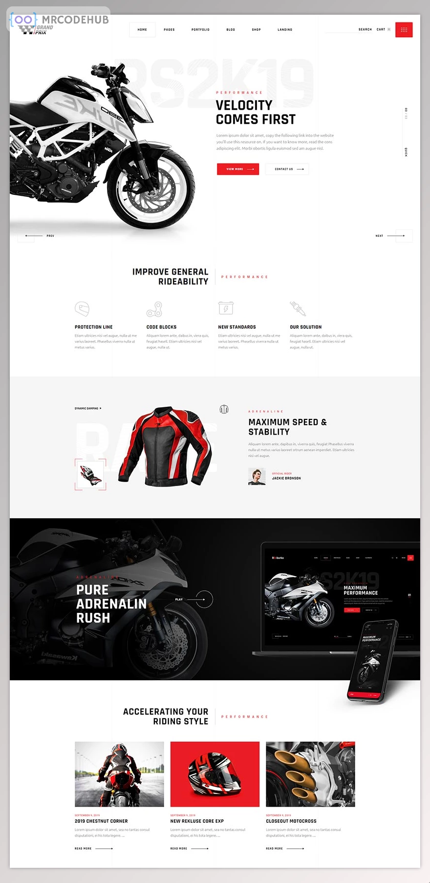 GrandPrix Motorcycle WordPress Theme